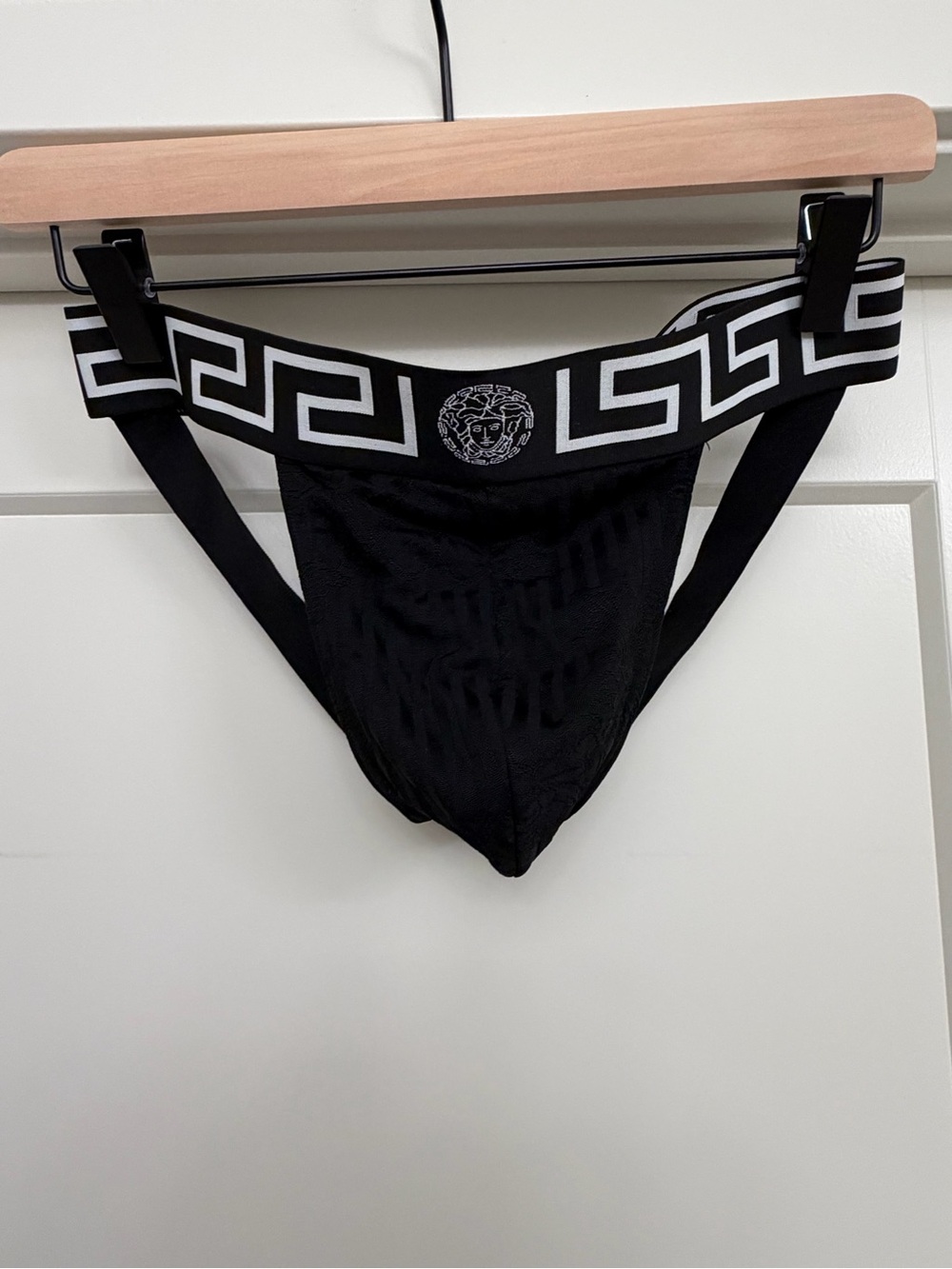 Black Medusa-Emblem Jockstrap Waistband